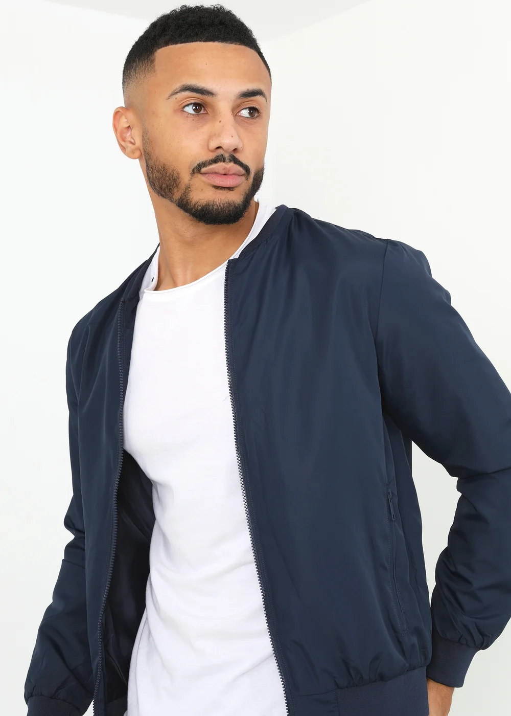Brave Soul Navy Bomber Jacket - S Image 3