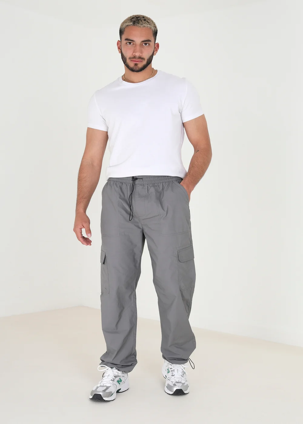 Brave Soul Dark Grey Cotton Poplin Cargo Trousers - 30/L32 Image 3