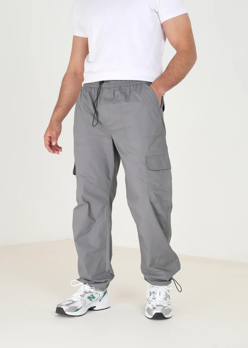 Brave Soul Dark Grey Cotton Poplin Cargo Trousers - 30/L32 Image 1