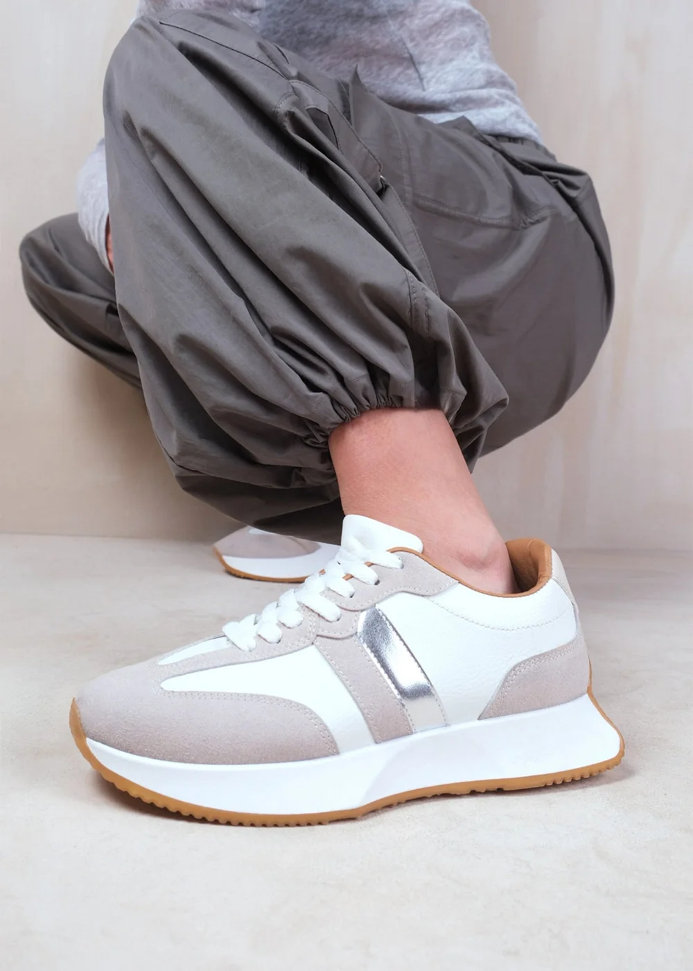 Where's That From White PU Pulse Runner Trainers - 3 Image 3