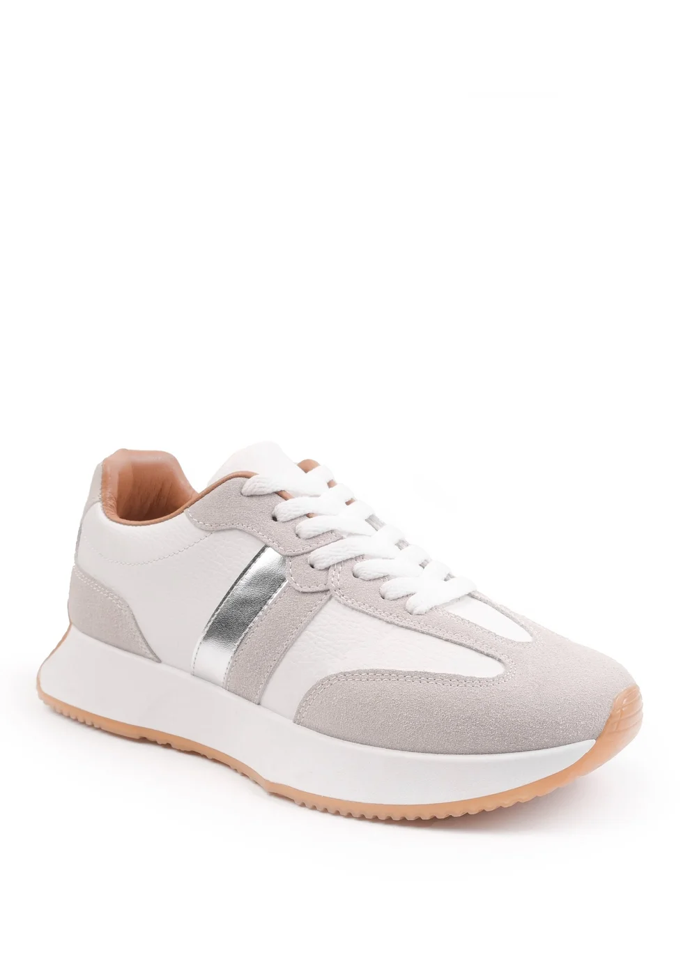 Where's That From White PU Pulse Runner Trainers - 3 Image 1