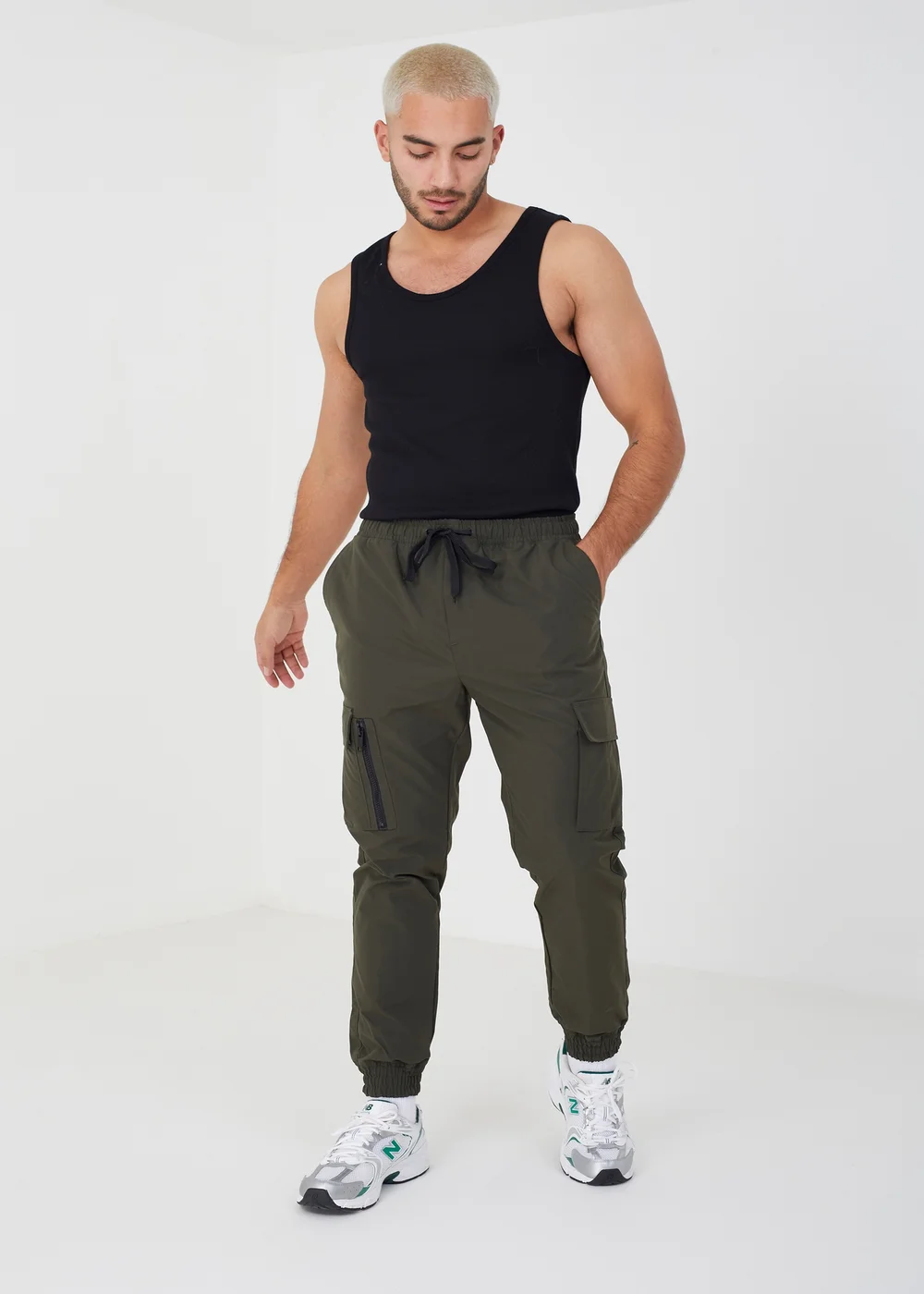 Brave Soul Khaki Cuffed Cargo Trousers - 30/L32 Image 3