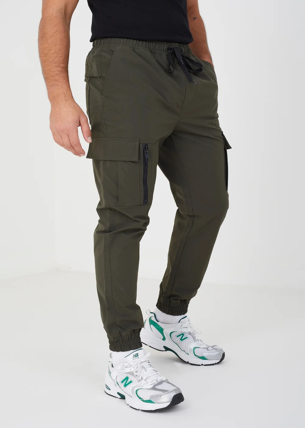 Brave Soul Khaki Cuffed Cargo Trousers - 30/L32 Image 1