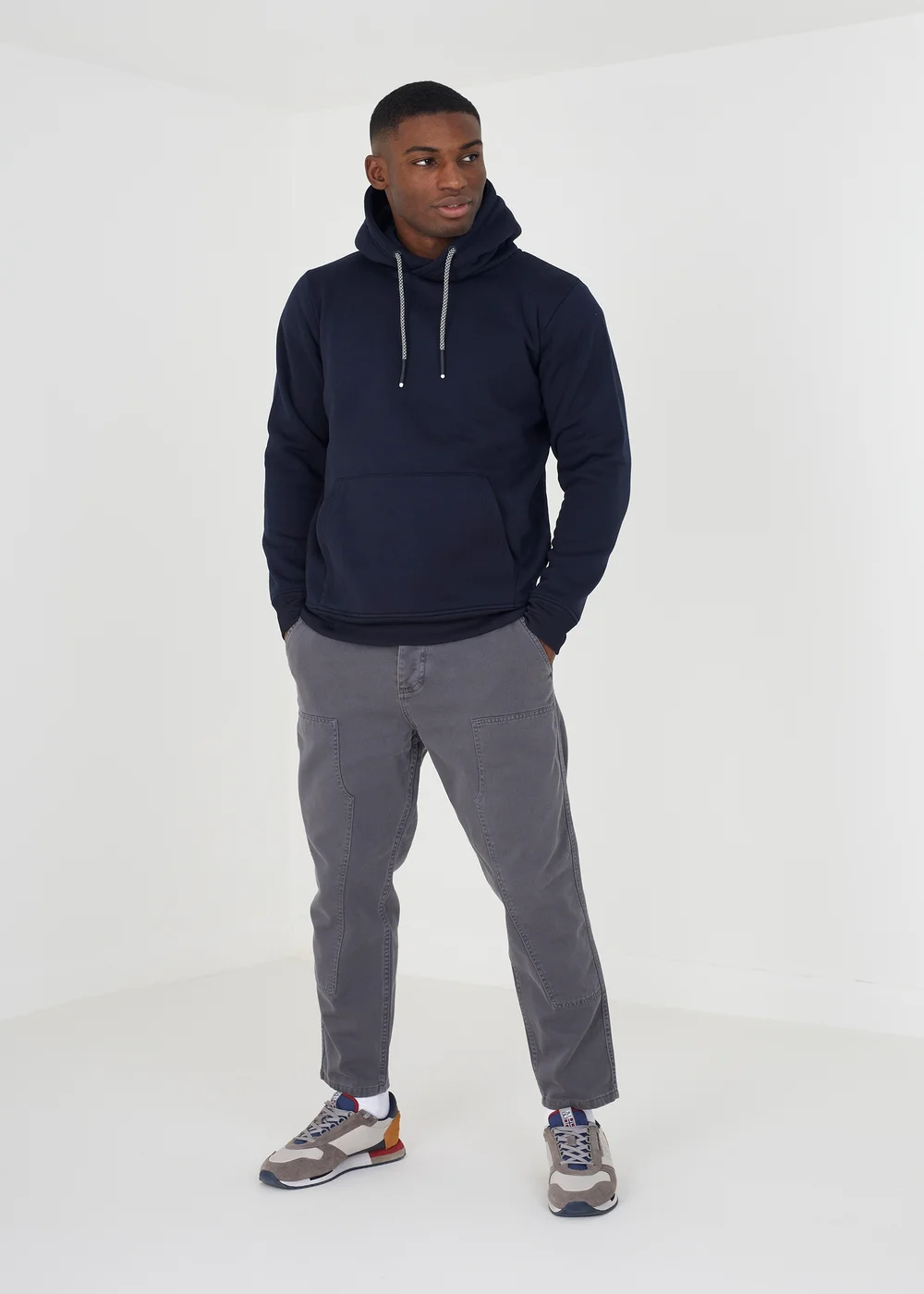 Brave Soul Navy Hoodie With Kangaroo Pocket - S Image 3