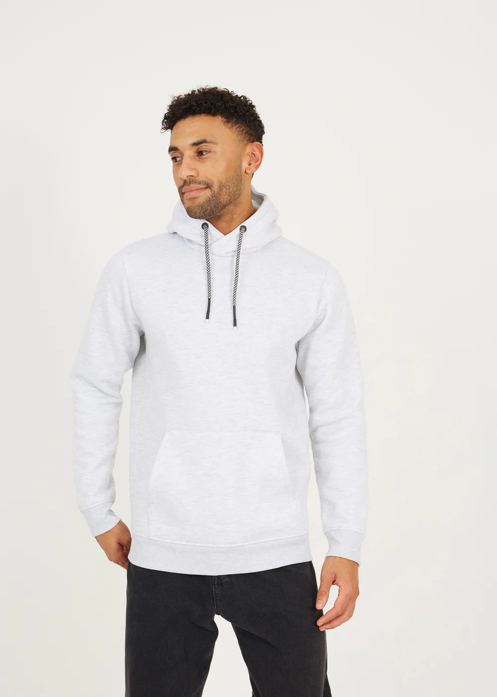 Brave Soul Ecru Hoodie With Kangaroo Pocket - L Image 1
