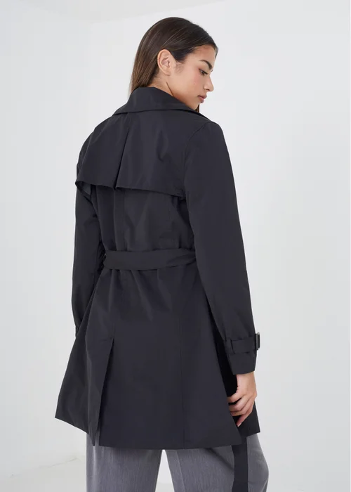 Brave Soul Black Double Breasted Belted Trench Coat - 8 Image 2