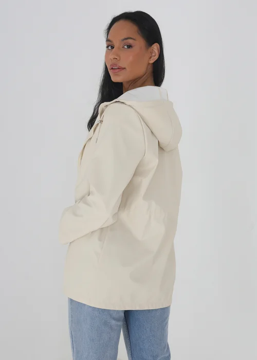 Brave Soul Cream Hooded Rain Mac - 8 Image 2