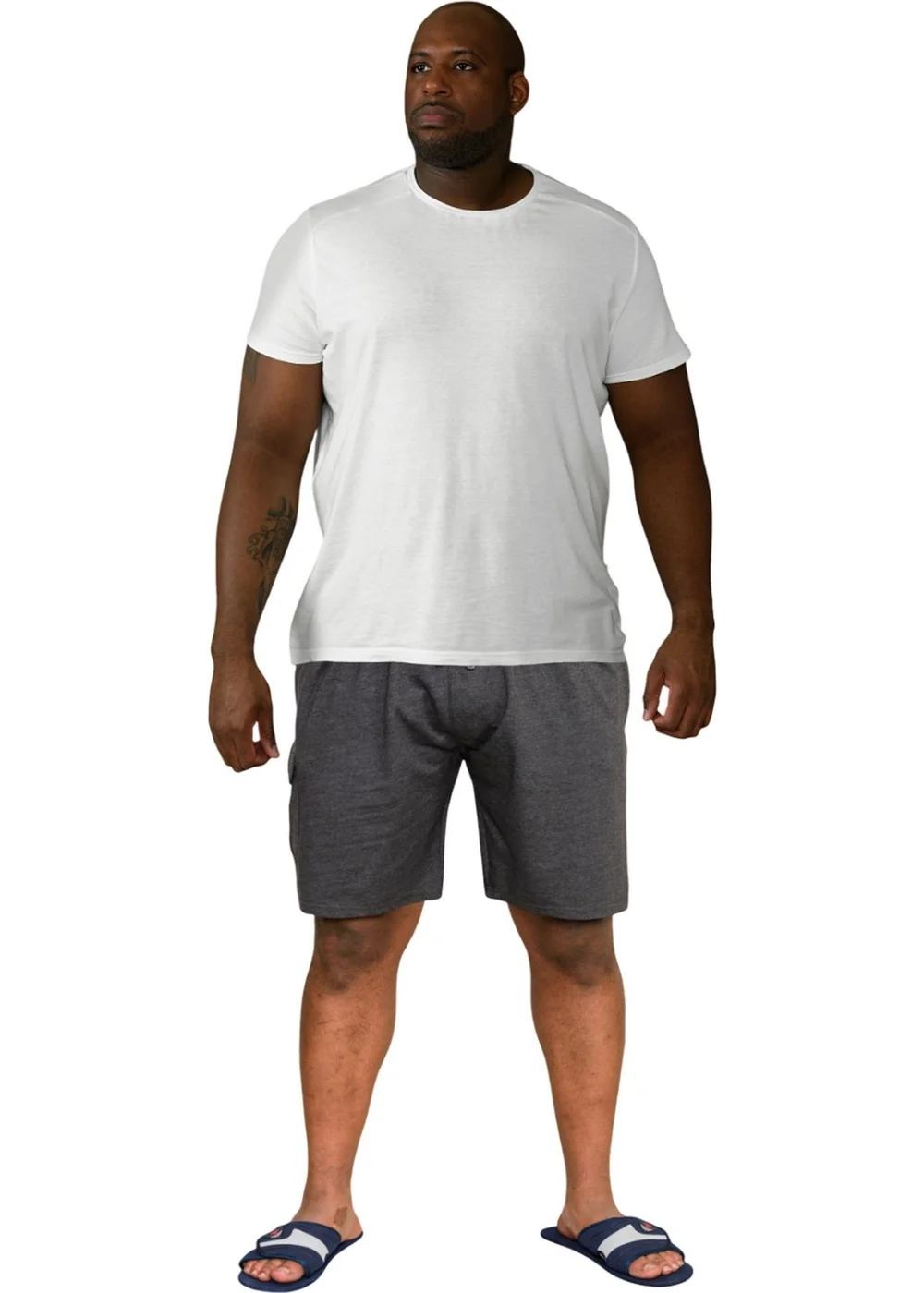 Duke Grey John Cotton Lightweight Kingsize Cargo Shorts - XL Image 1