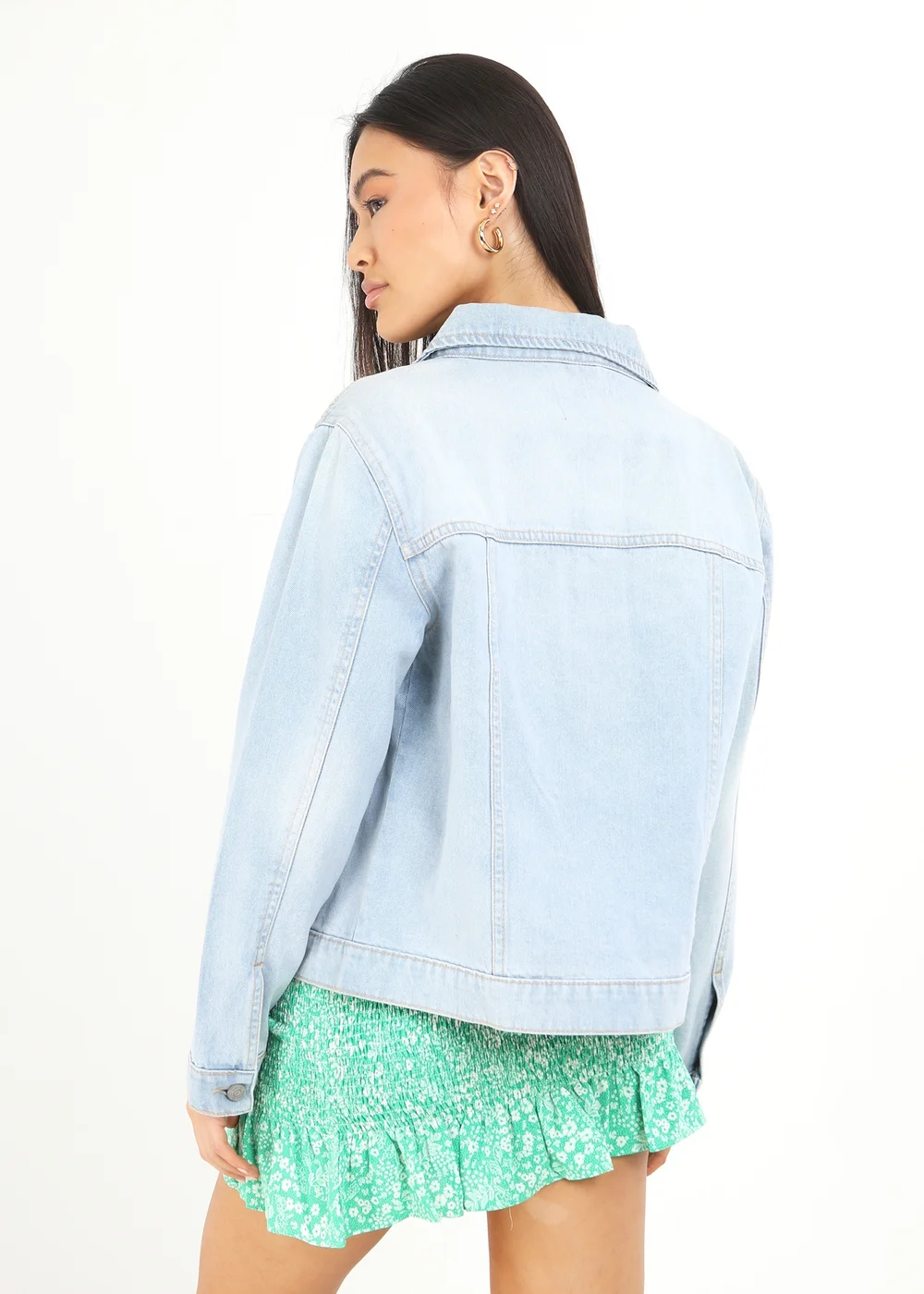 Brave Soul Light Blue Blooms Western Style Denim Jacket - 8 Image 2
