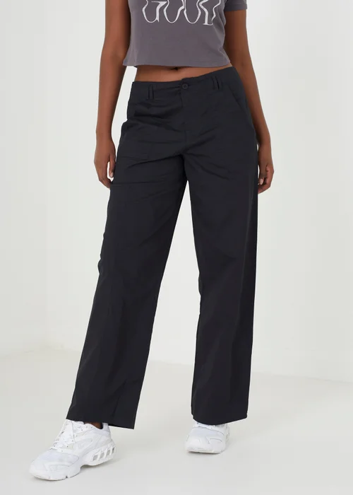 Brave Soul Black Straight Fit Utility Cargo Trousers - XS Image 1