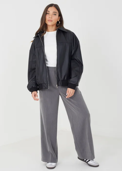 Brave Soul Black Zip Through PU Jacket - 8 Image 3