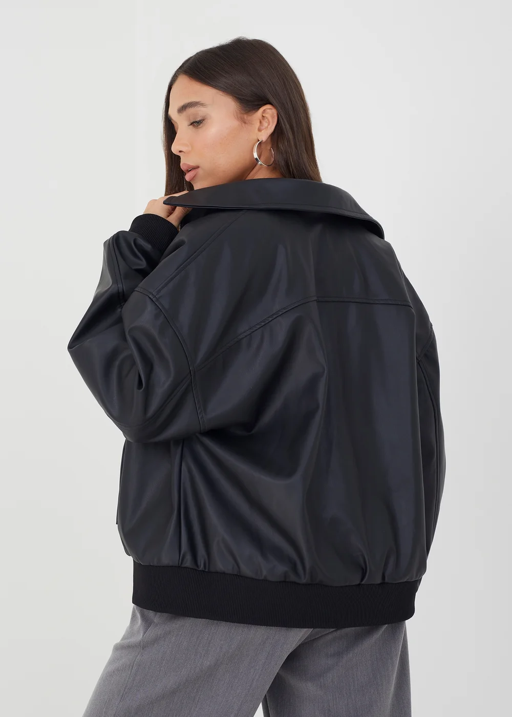 Brave Soul Black Zip Through PU Jacket - 8 Image 2