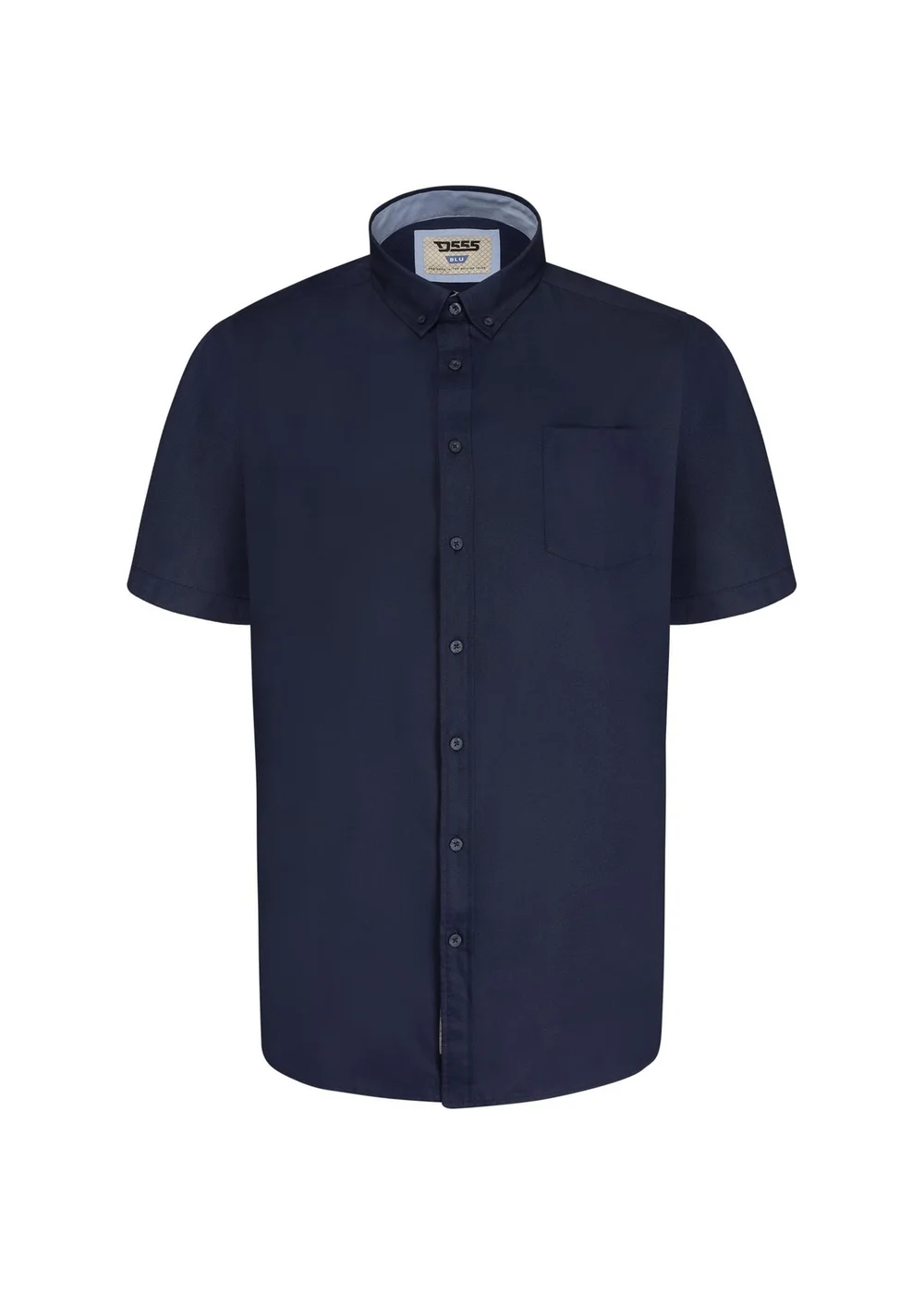 Duke Navy James Oxford Kingsize Short-Sleeved Shirt - 2XL Image 1