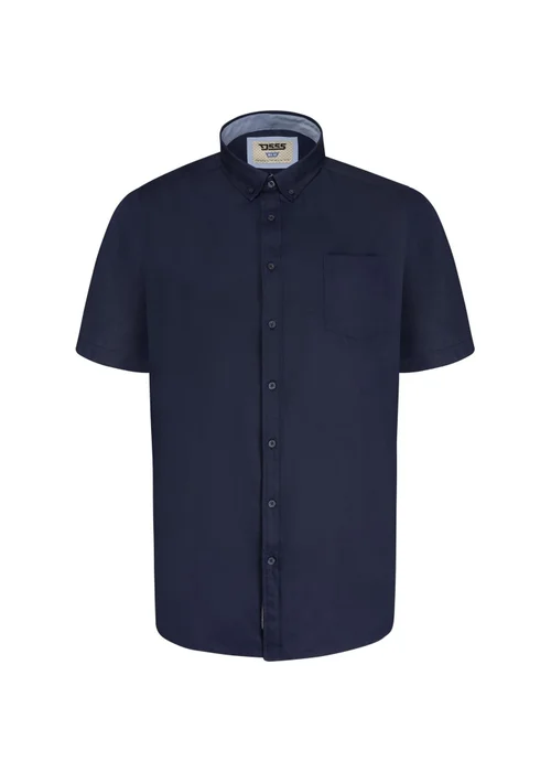 Duke Navy James Oxford Kingsize Short-Sleeved Shirt - 2XL Image 1