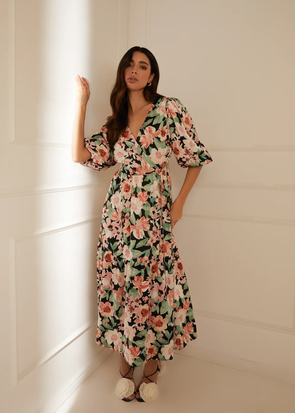 Blue Vanilla Pink Oversized Wrap Floral Smock Dress - 8 | Matalan Blue Vanilla Pink Oversized Wrap Floral Smock Dress - 8 | Matalan