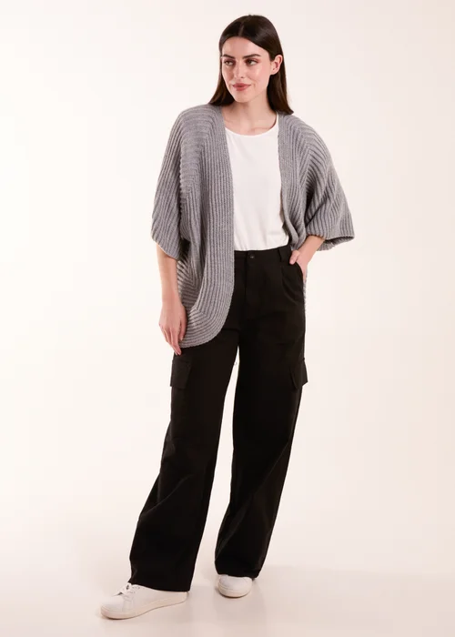Blue Vanilla Grey Knitted Mid Length Cardigan - One Size Image 4