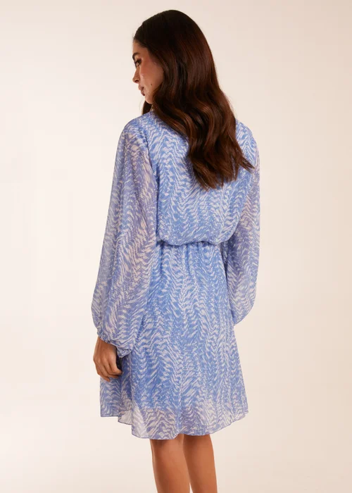 Blue Vanilla Blue V Neck Chiffon Mini Dress - S Image 2