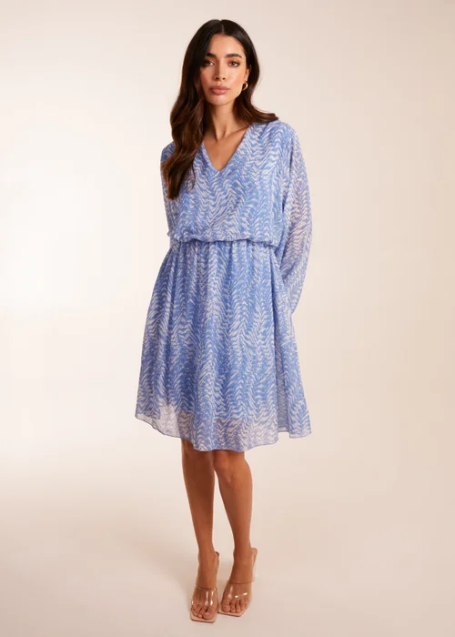 Blue Vanilla Blue V Neck Chiffon Mini Dress - S Image 4