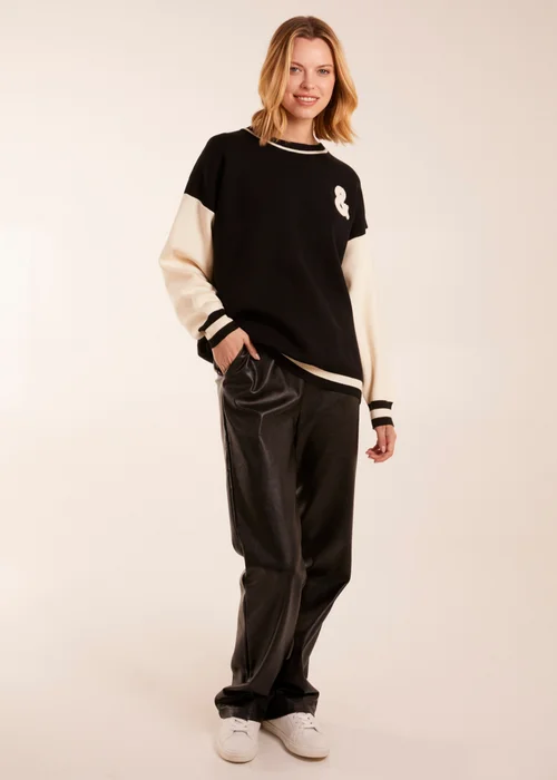 Blue Vanilla Black Rock & Roll Slogan Round Neck Sweatshirt - One Size Image 4