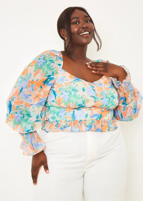 In The Style Multicolour Floral Milkmaid Top - Size 8 Image 5