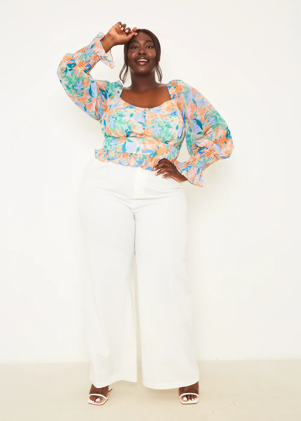 In The Style Multicolour Floral Milkmaid Top - Size 8 Image 6