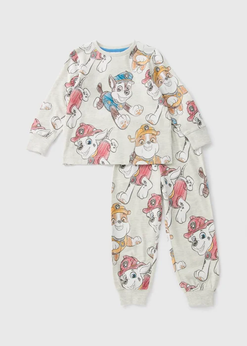 Paw Patrol Kids Oatmeal Sketch Top & Bottom Pyjama Set (1-7yrs) - Age 2 - 3 Years Image 1