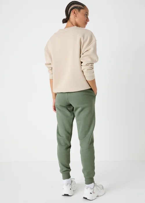 Khaki Tapered Jogging Bottoms - Small Image 2