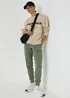 Khaki Tapered Jogging Bottoms - Small Image 1