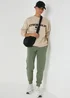 Khaki Tapered Jogging Bottoms - Small Image 3