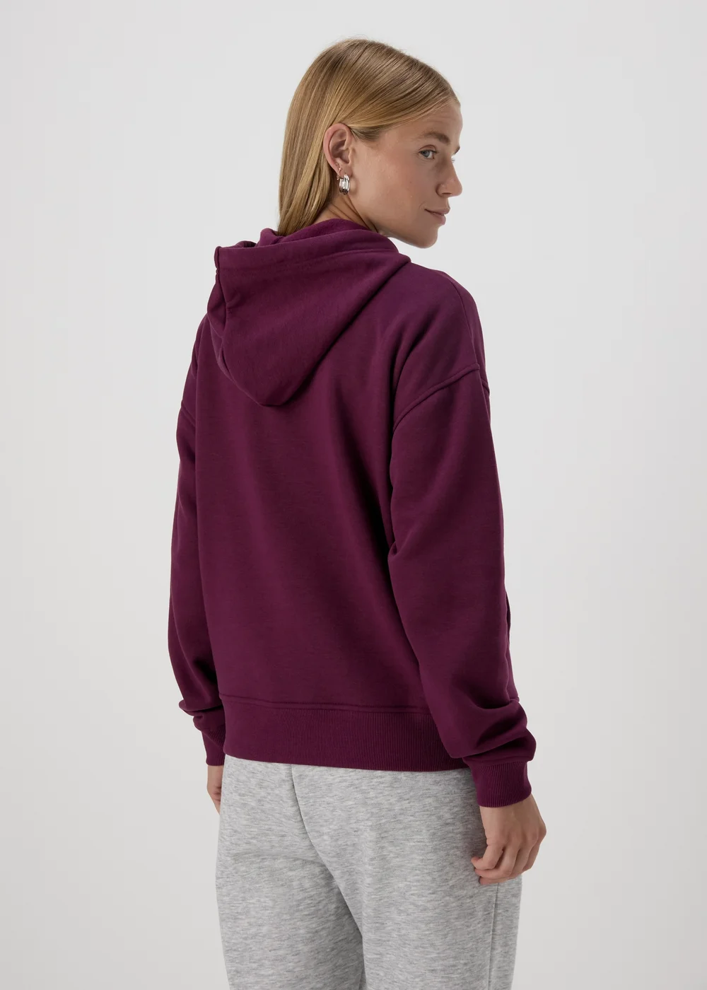 Burgundy Basic Hoodie - S Image 4