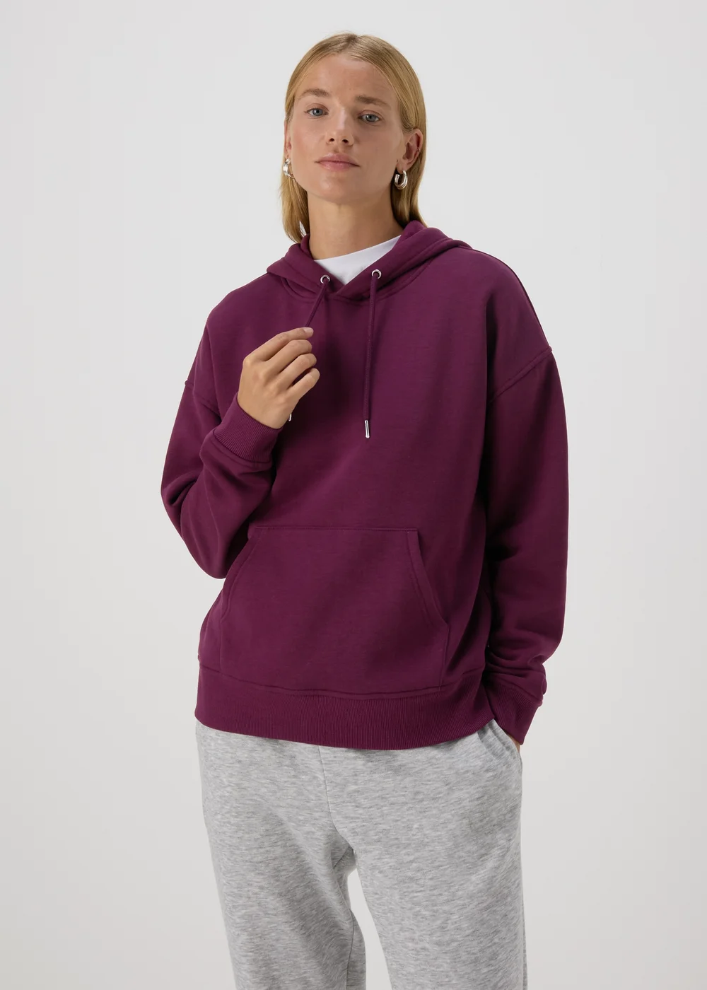 Burgundy Basic Hoodie - S Image 2