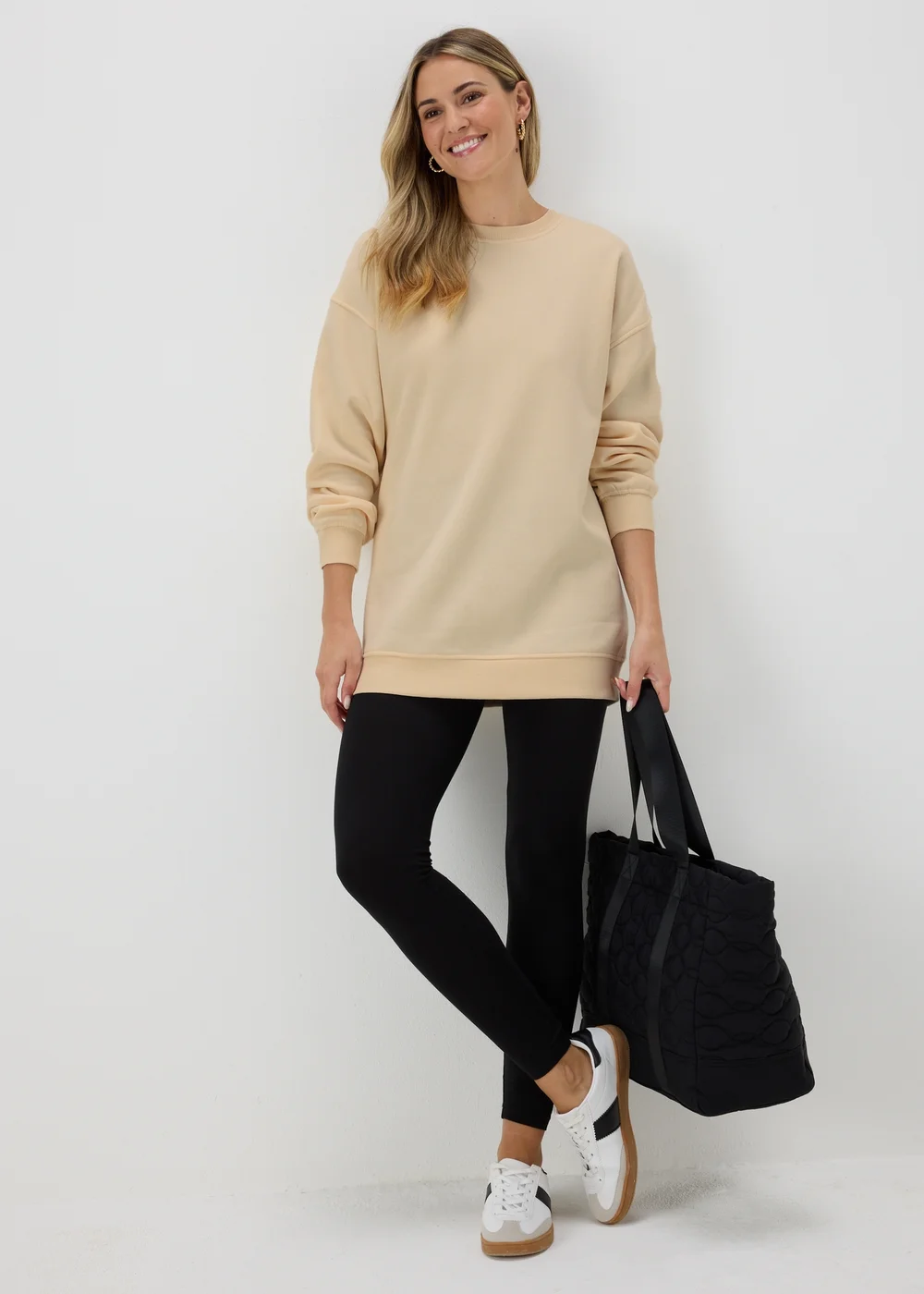 Cream Longline Sweatshirt - S Image 1