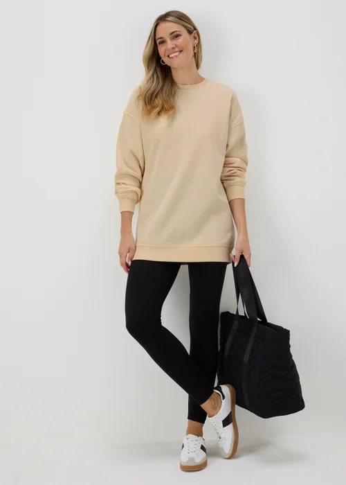 Cream Longline Sweatshirt - S Image 1