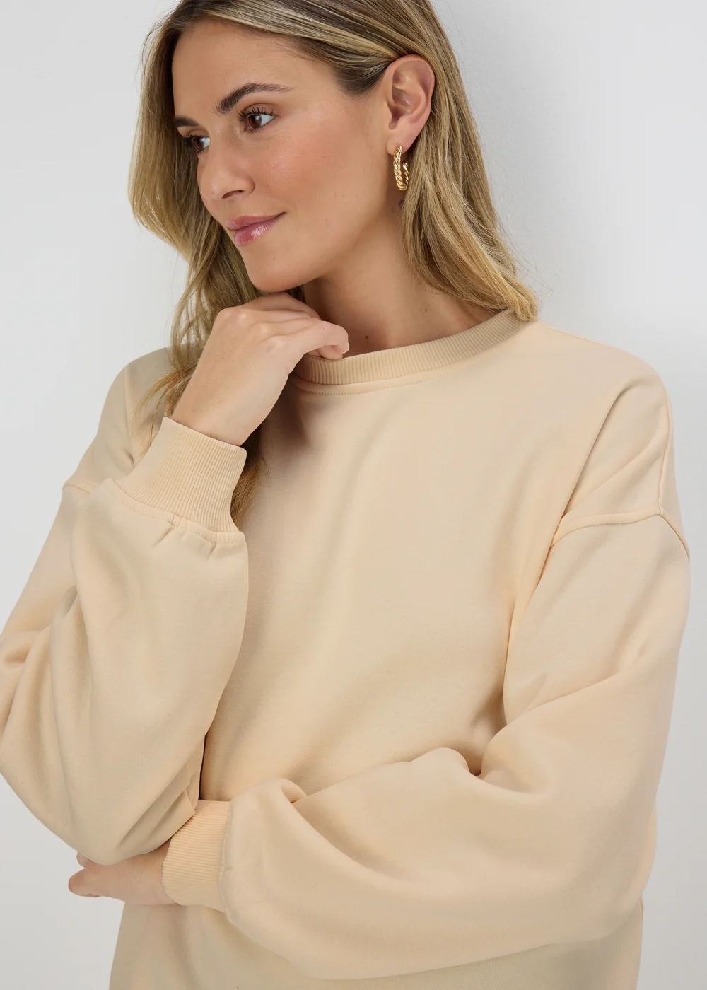 Cream Longline Sweatshirt - S Image 3
