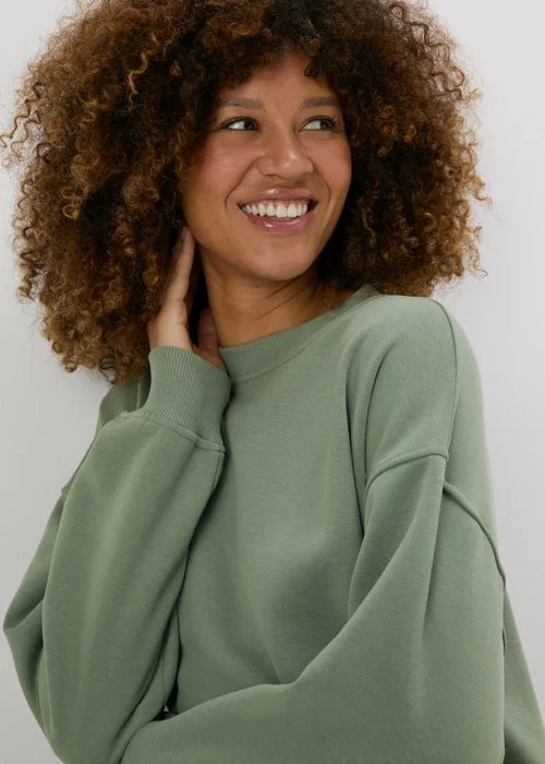 Khaki Longline Sweatshirt - S Image 3
