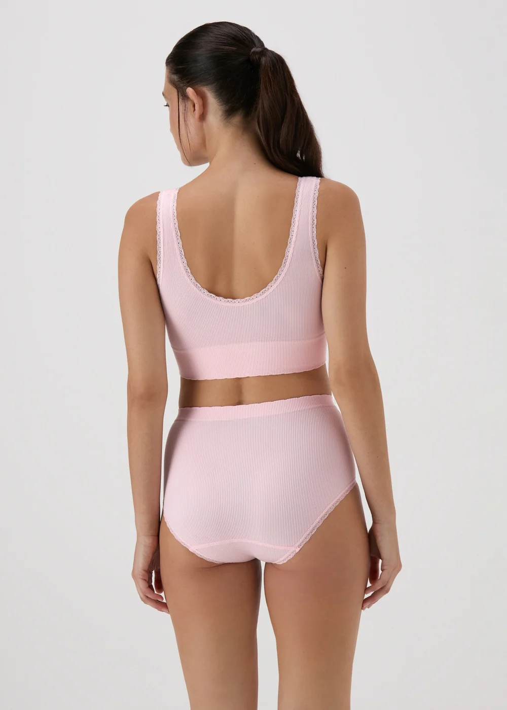 2 Pack Seamless Navy & Pink Crop Top Bras - S Image 2