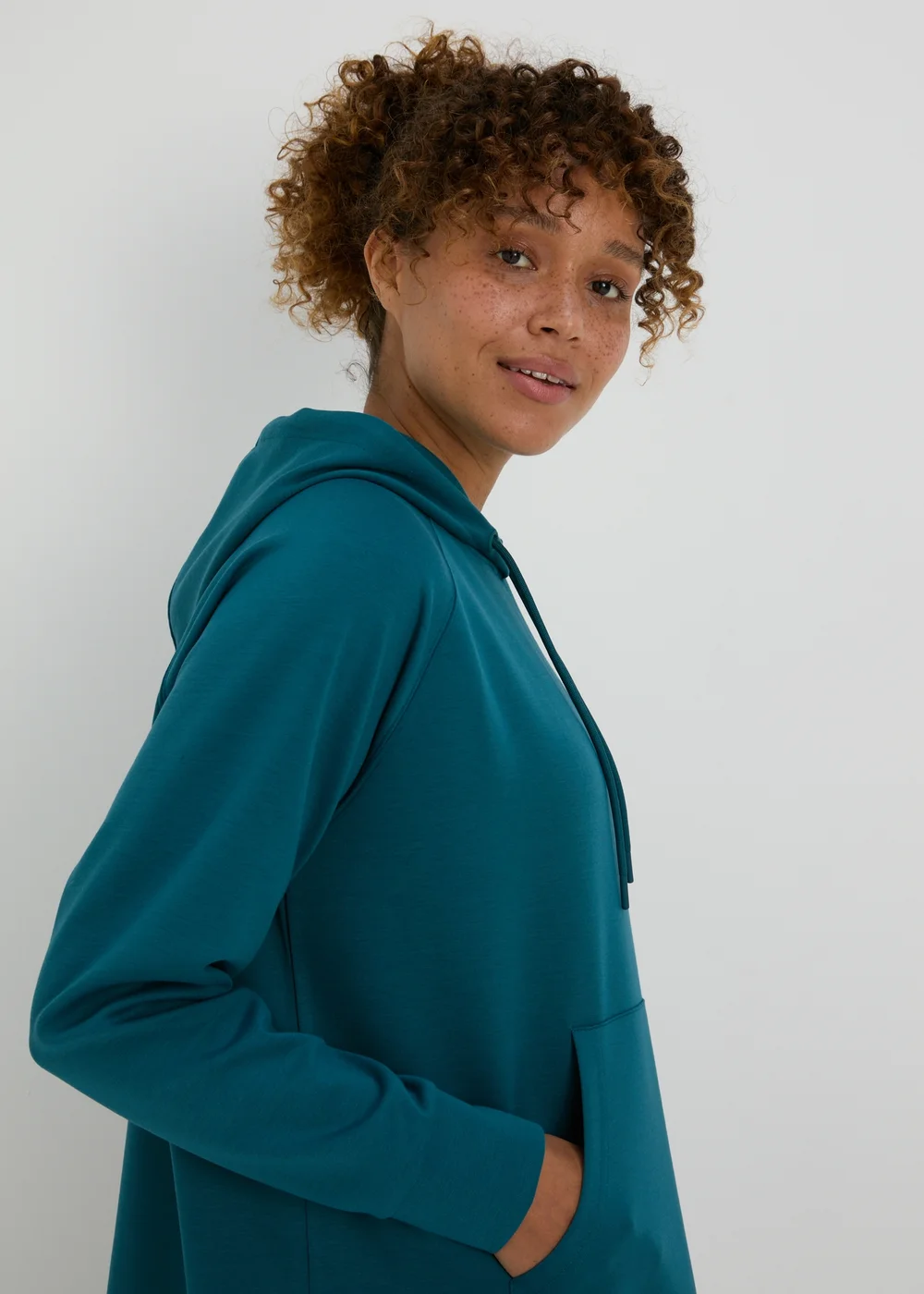 Souluxe Teal Longline Hoodie - S Image 3