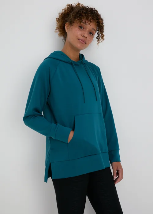 Souluxe Teal Longline Hoodie - S Image 1