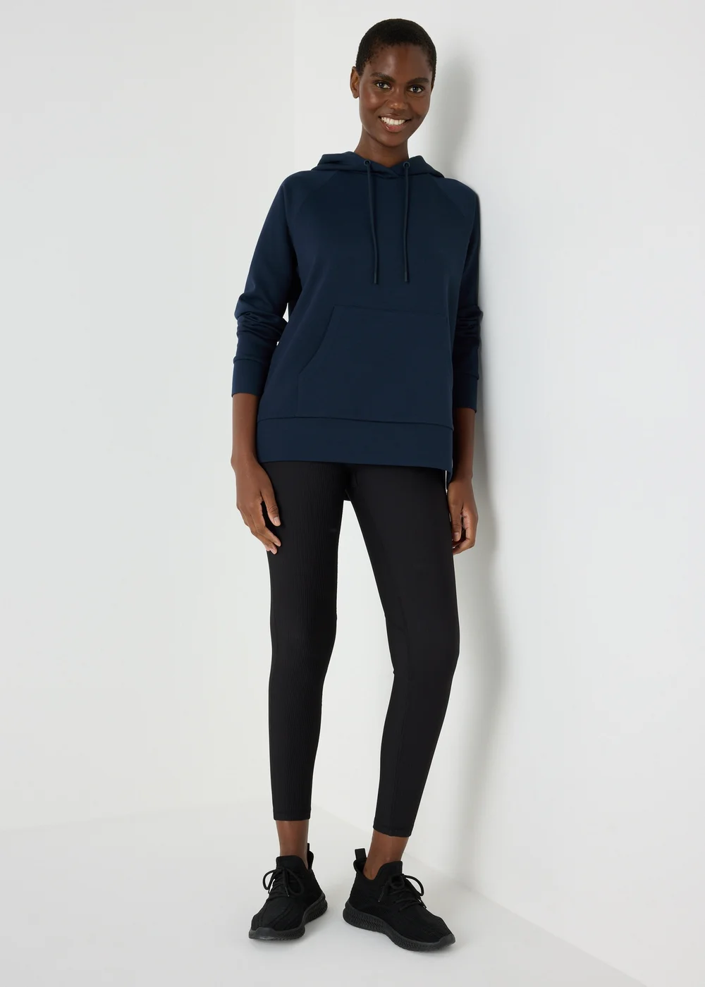 Souluxe Navy Longline Hoodie - S Image 3