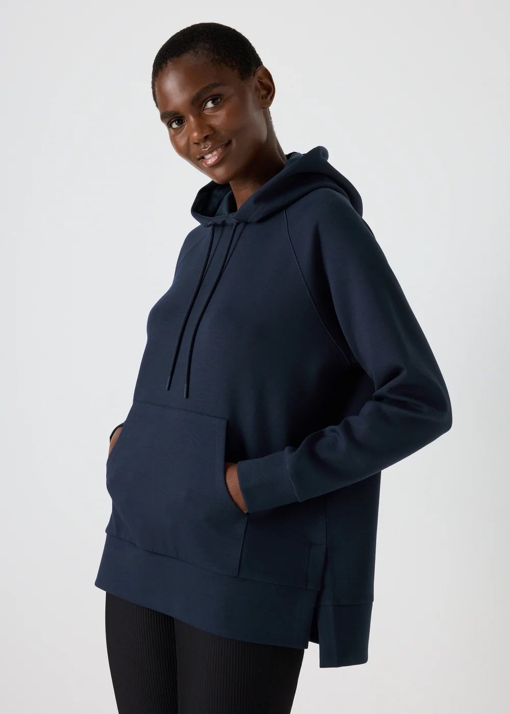 Souluxe Navy Longline Hoodie - S Image 1
