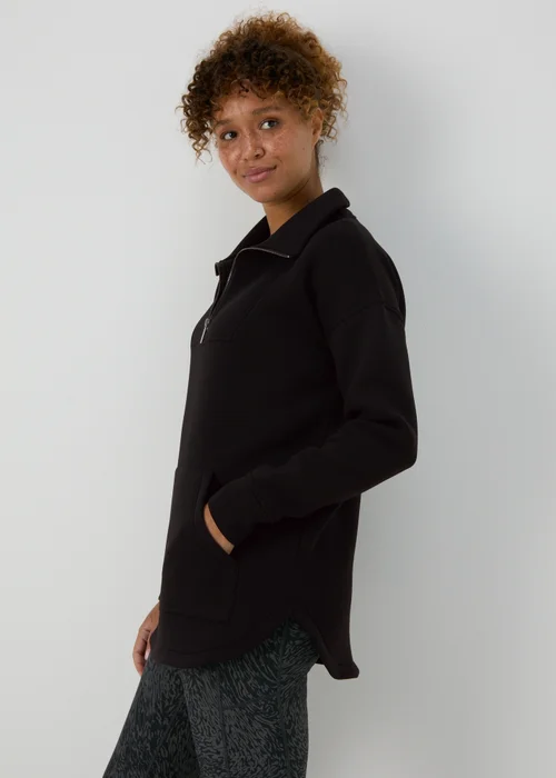Souluxe Black Scuba Half Zip Top - S Image 1