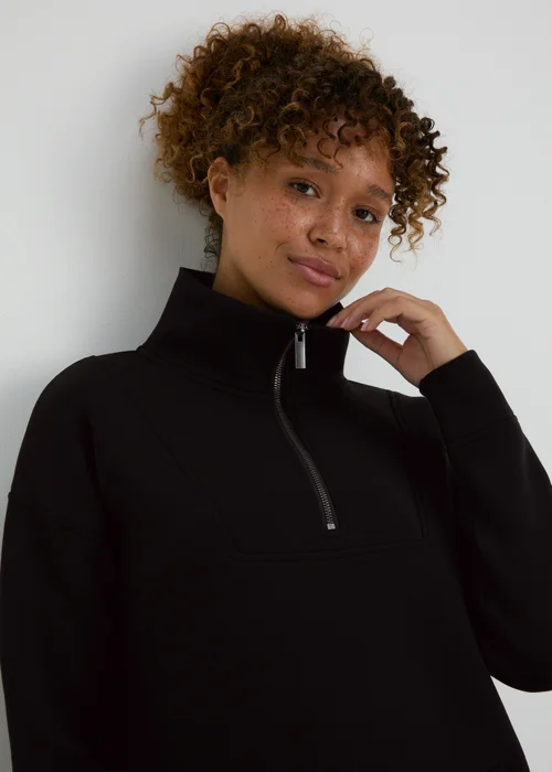 Souluxe Black Scuba Half Zip Top - S Image 3