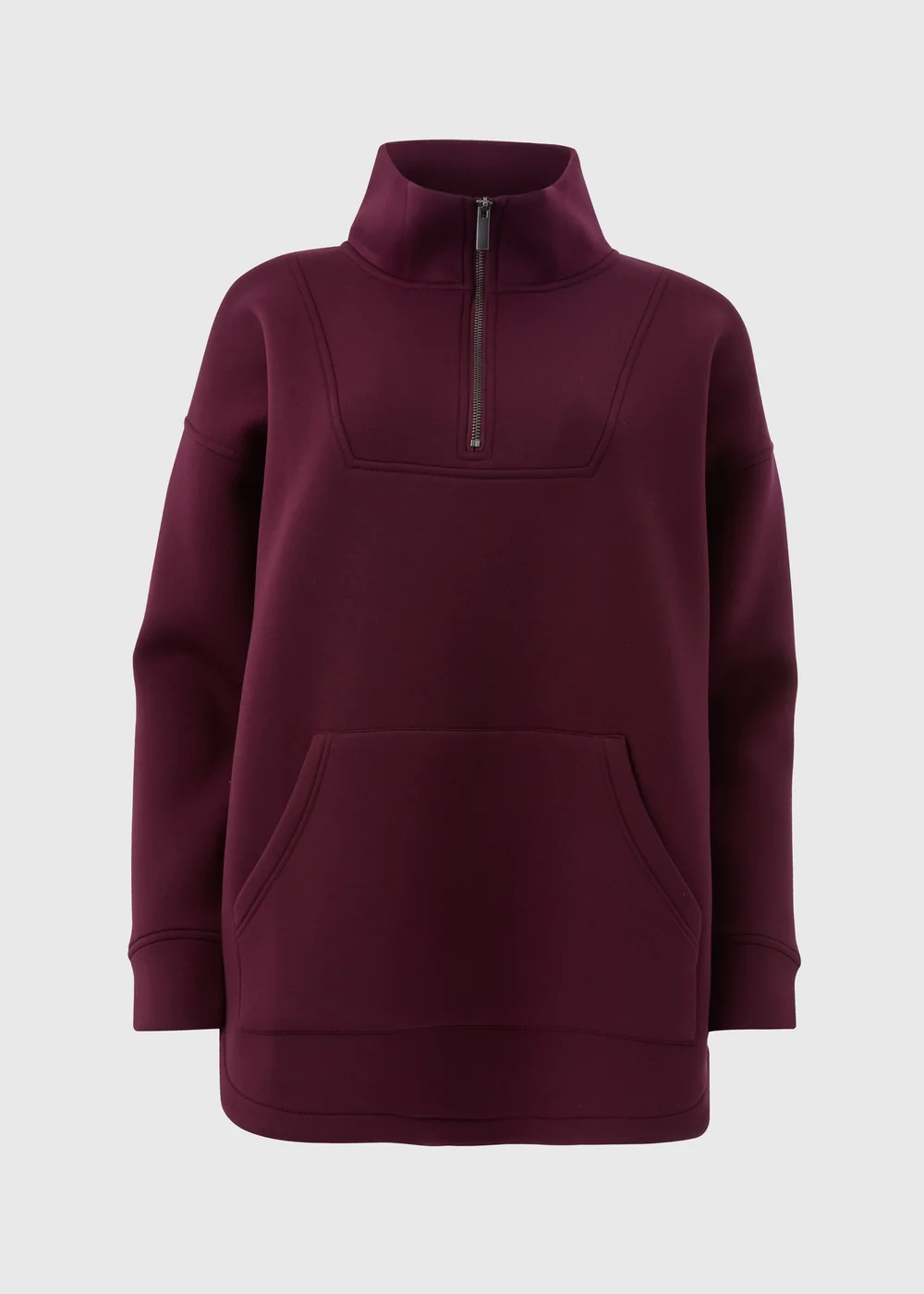 Souluxe Burgundy Scuba Half Zip Top - S Image 5