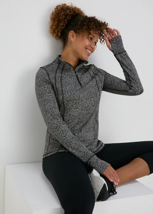 Souluxe Black Half Zip Top - S Image 1