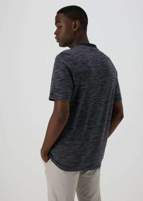 Black Space Dye Polo Shirt - S Image 2