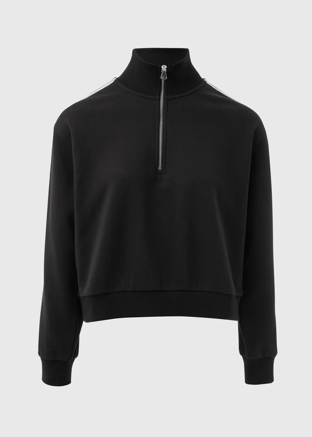 Black Half Zip Arm Stripe Sweatshirt - S Image 4