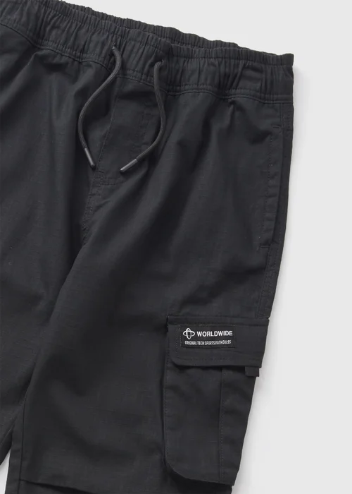 Boys Black Ripstop Cargo Trousers (7-15yrs) - 8 Yrs Image 2