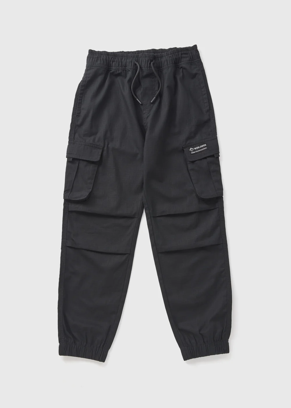 Boys Black Ripstop Cargo Trousers (7-15yrs) - 8 Yrs Image 1