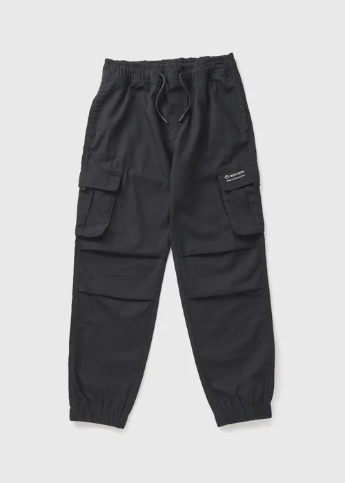 Boys Black Ripstop Cargo Trousers (7-15yrs) - 8 Yrs Image 1