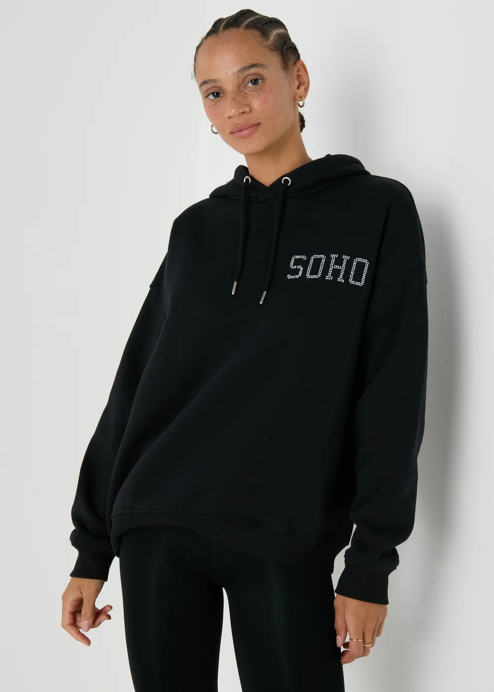 Black Sequin Soho Hoodie - S Image 3